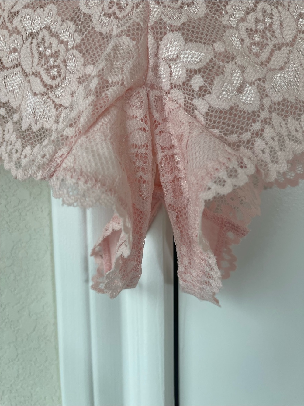 torrid Light Pink Lace Cheeky panties with open gusset - Picture 3 of 4